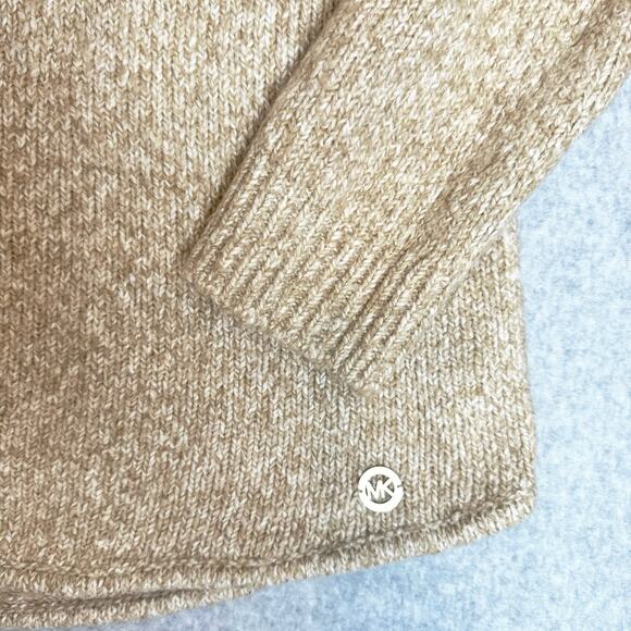 Michael Kors Turtleneck Sweater Women’s Large Tan Winter Warm Old Money Soft - Picture 3 of 13